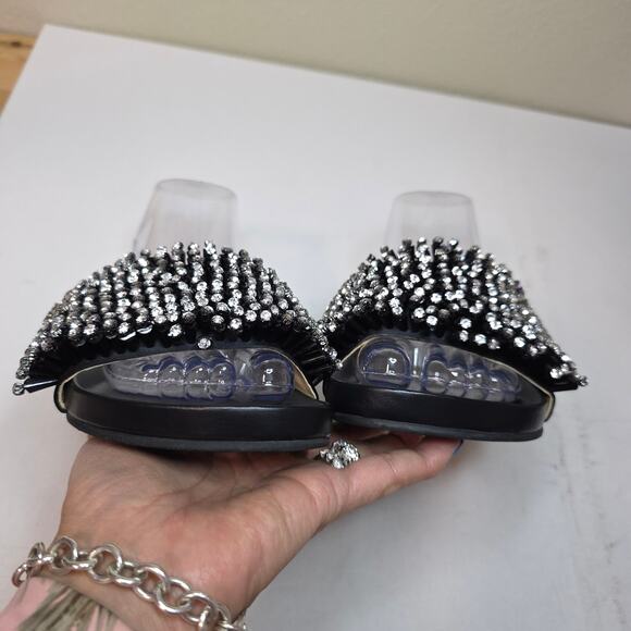 BADGLEY MISCHKA SZ 7 Horton SilverBlings 3D jewels Dress Slide SlipperDesigner - Picture 13 of 13
